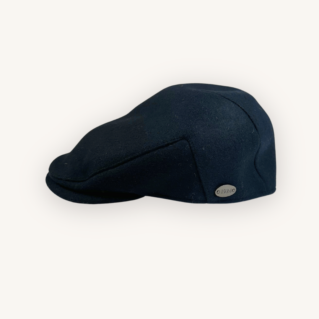 Dark Blue Wool Flatcap
