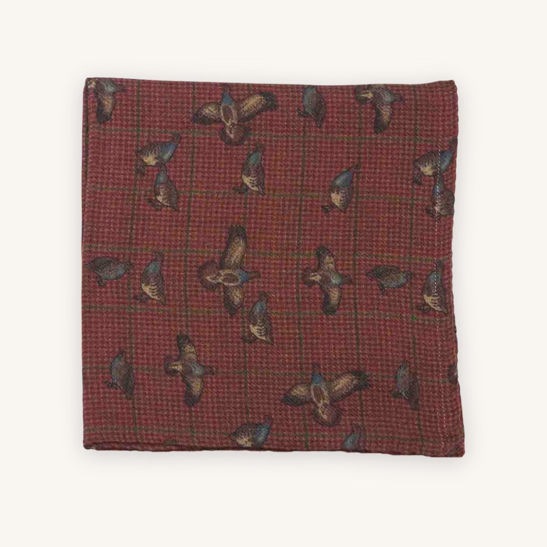 Orange Wool Pocket Square