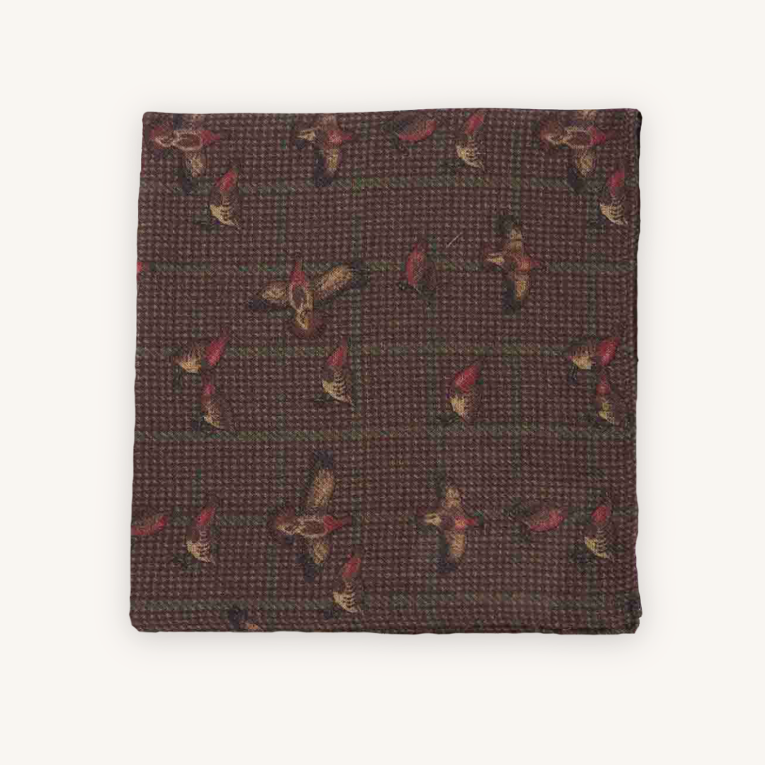 Brown Wool Pocket Square