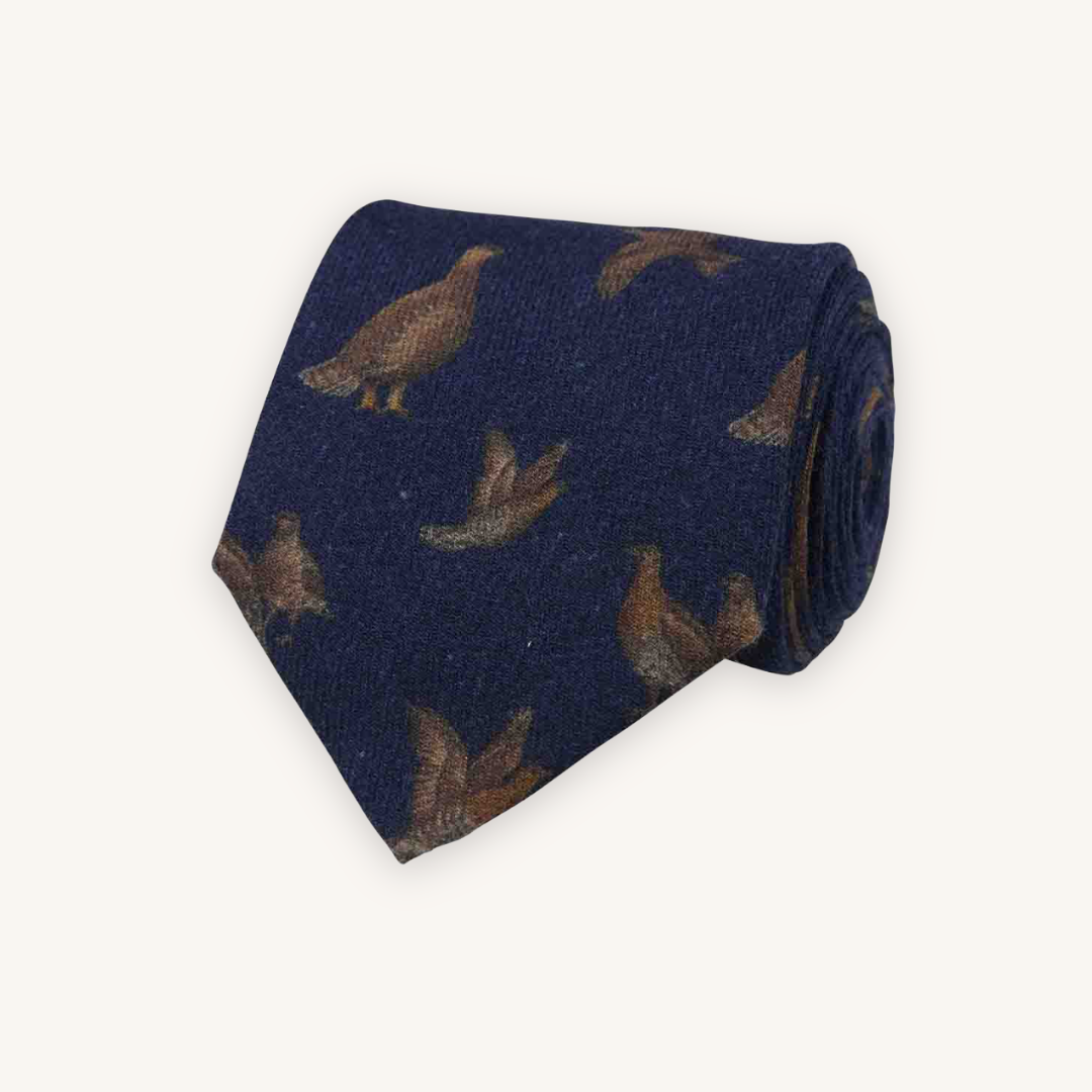 Dark Blue Wool Tie