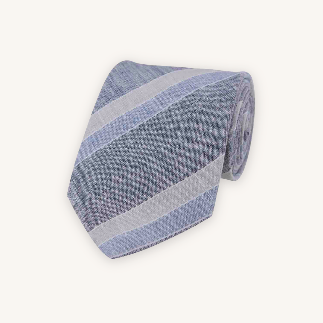 Blue Linen Tie