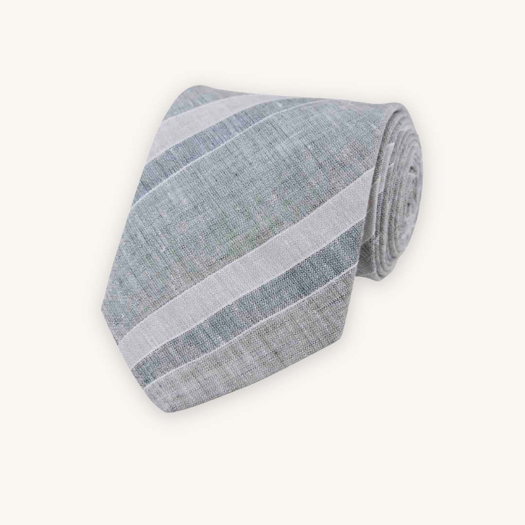 Green Linen Tie