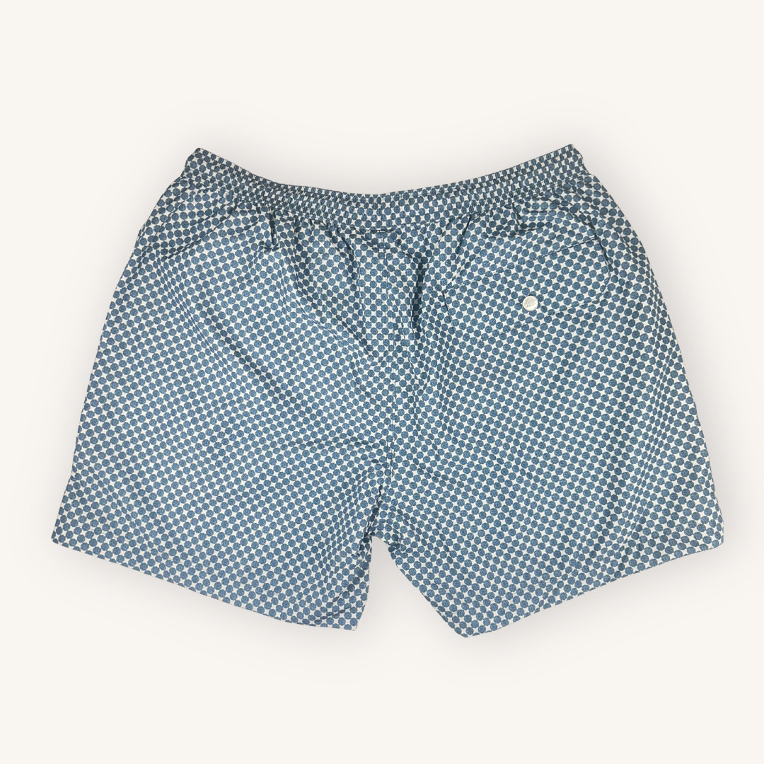 Blue Pattern Swim Shorts
