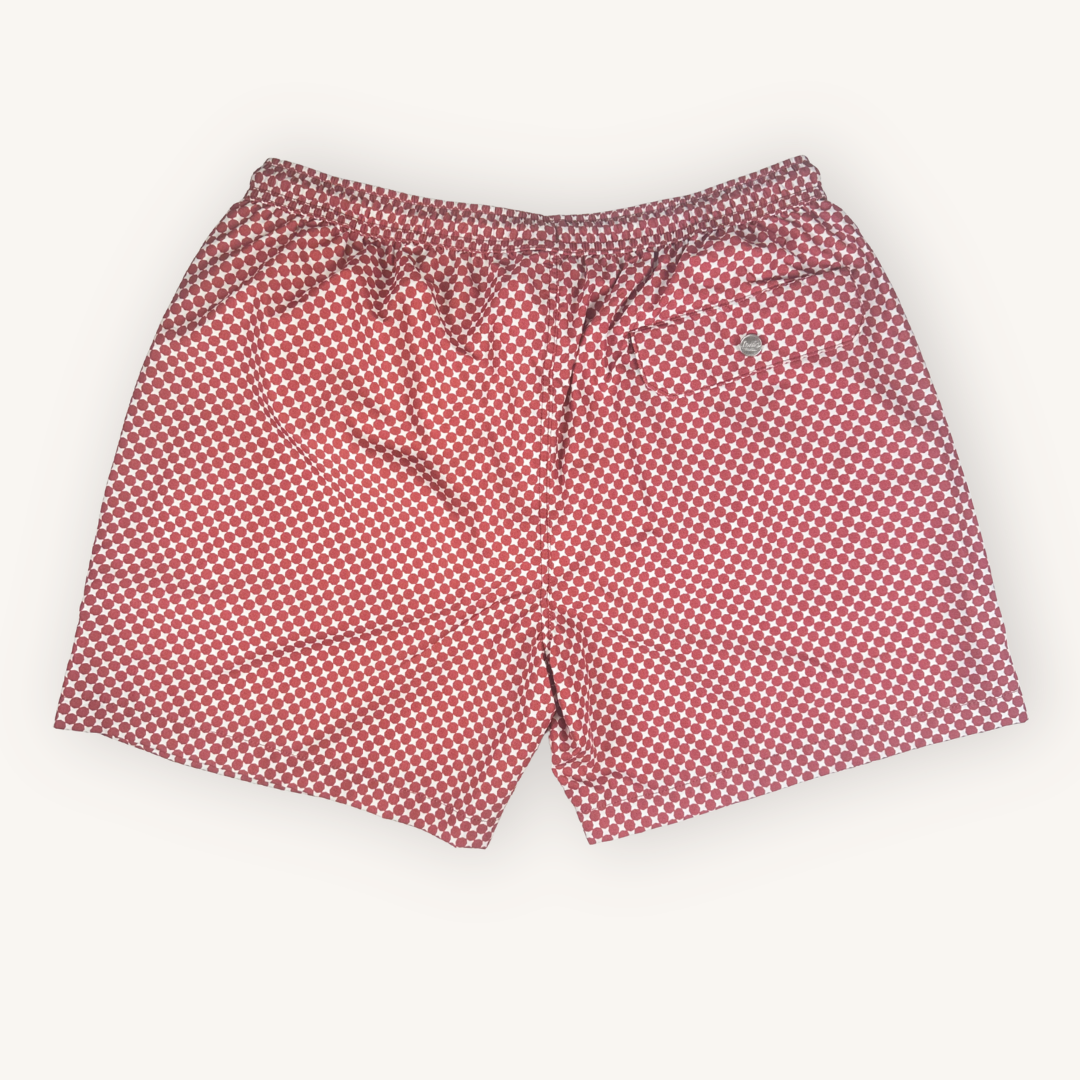 Red Pattern Swim Shorts