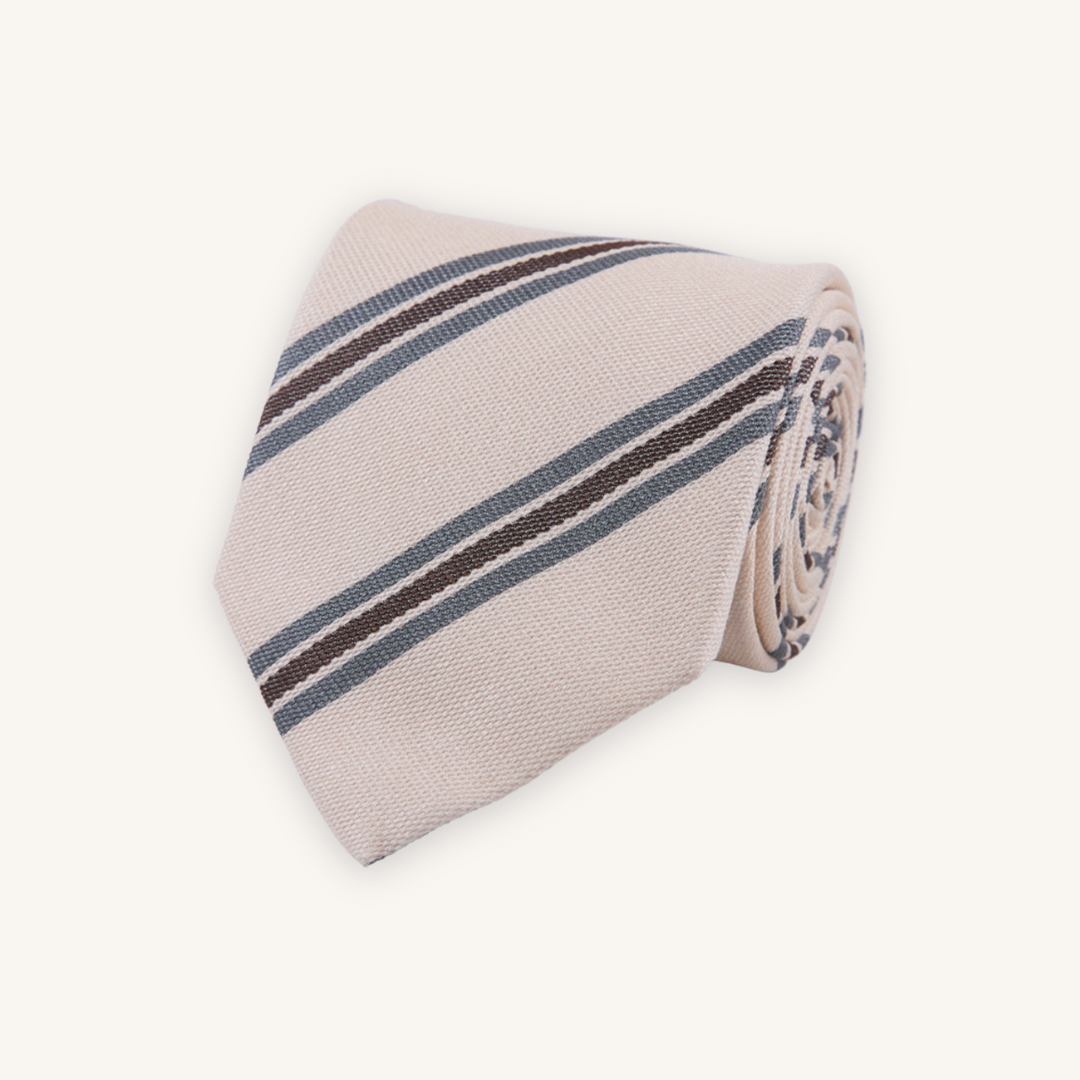 Beige Silk Tie