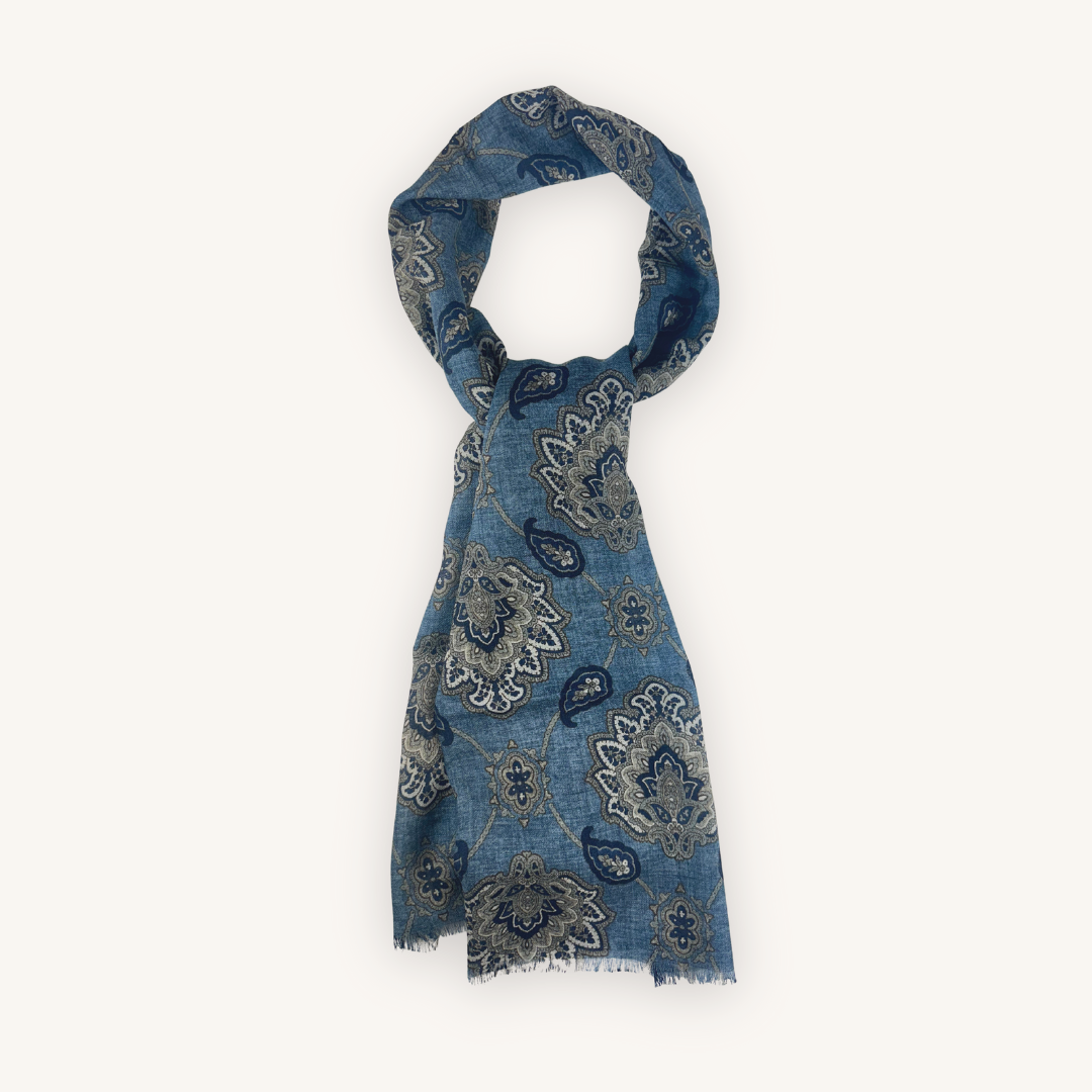 Blue Wool Scarf