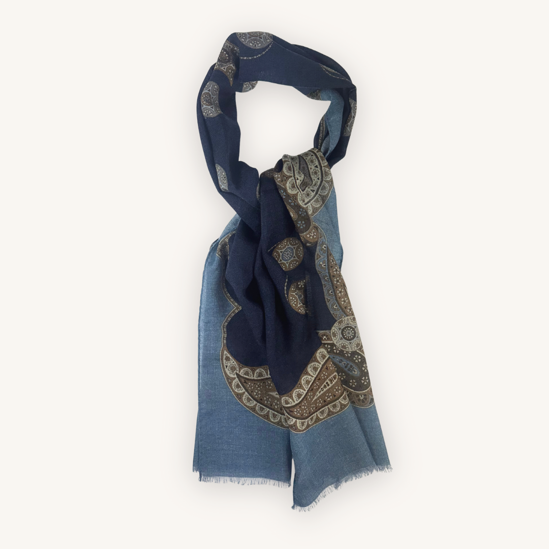 Blue Wool Scarf