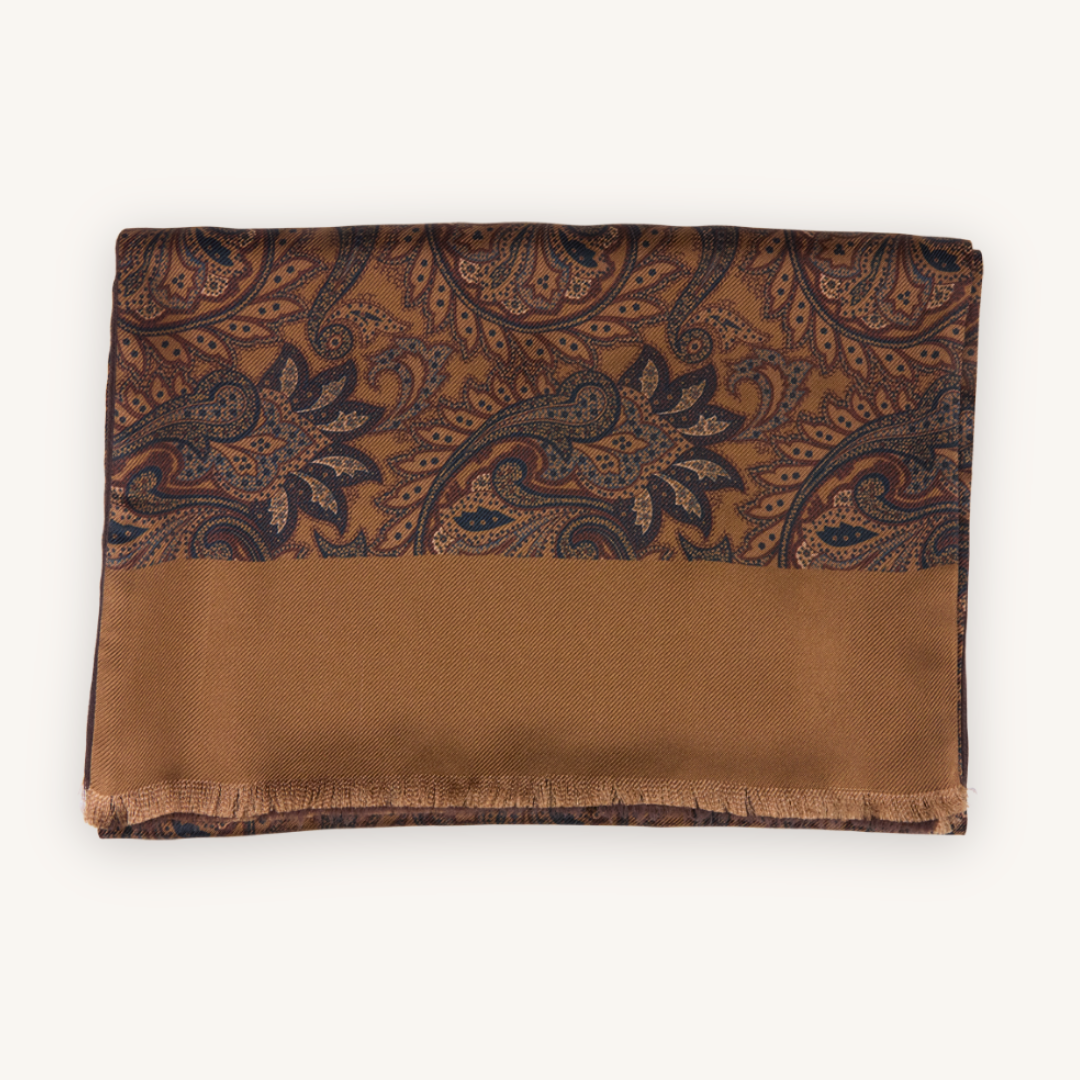 Cognac Silk Scarf