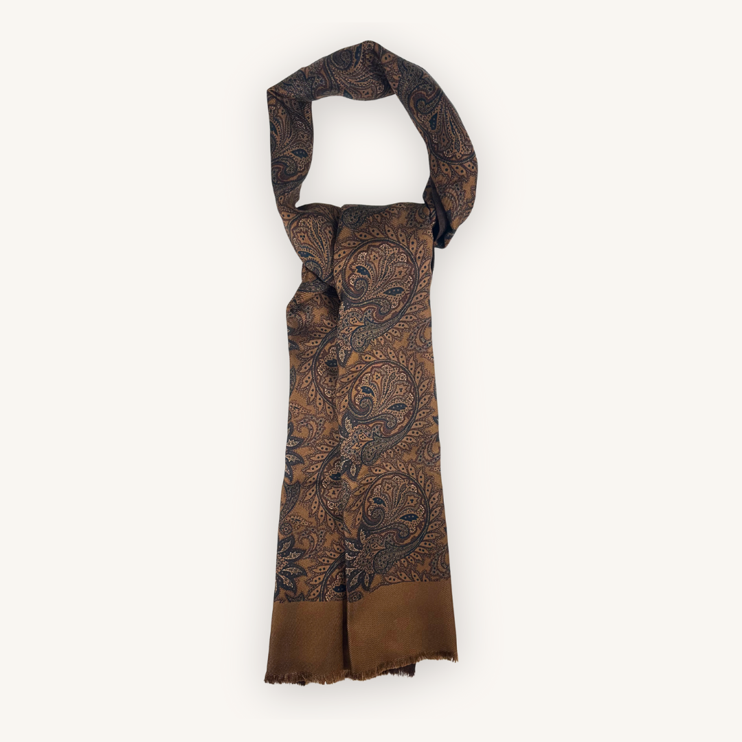 Cognac Silk Scarf