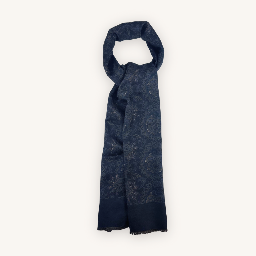 Dark Blue Silk Scarf