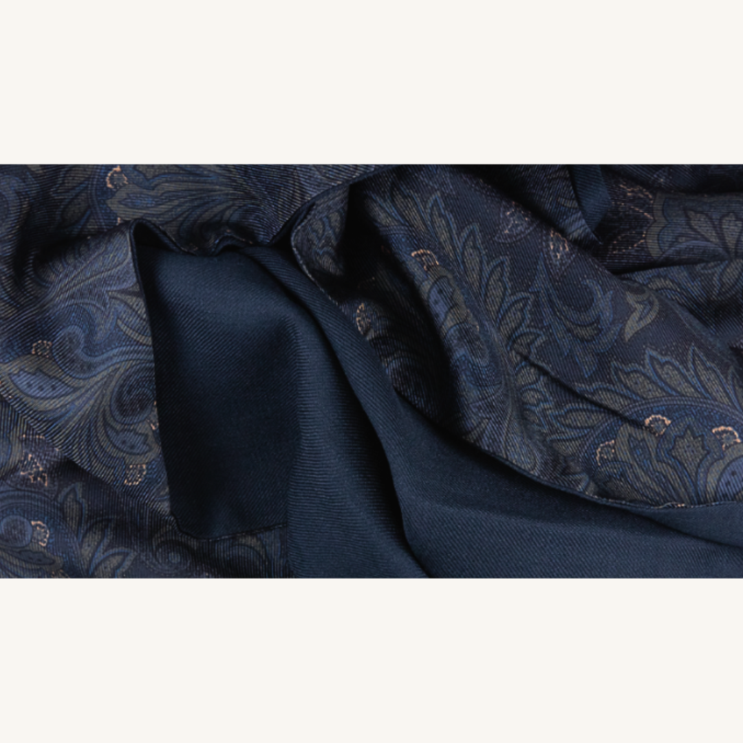 Dark Blue Silk Scarf