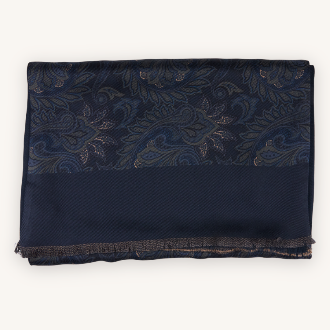 Dark Blue Silk Scarf | Luxurious Accessories | Portia 1924 Dark Blue Silk Scarf | Luxurious Accessories | Portia 1924