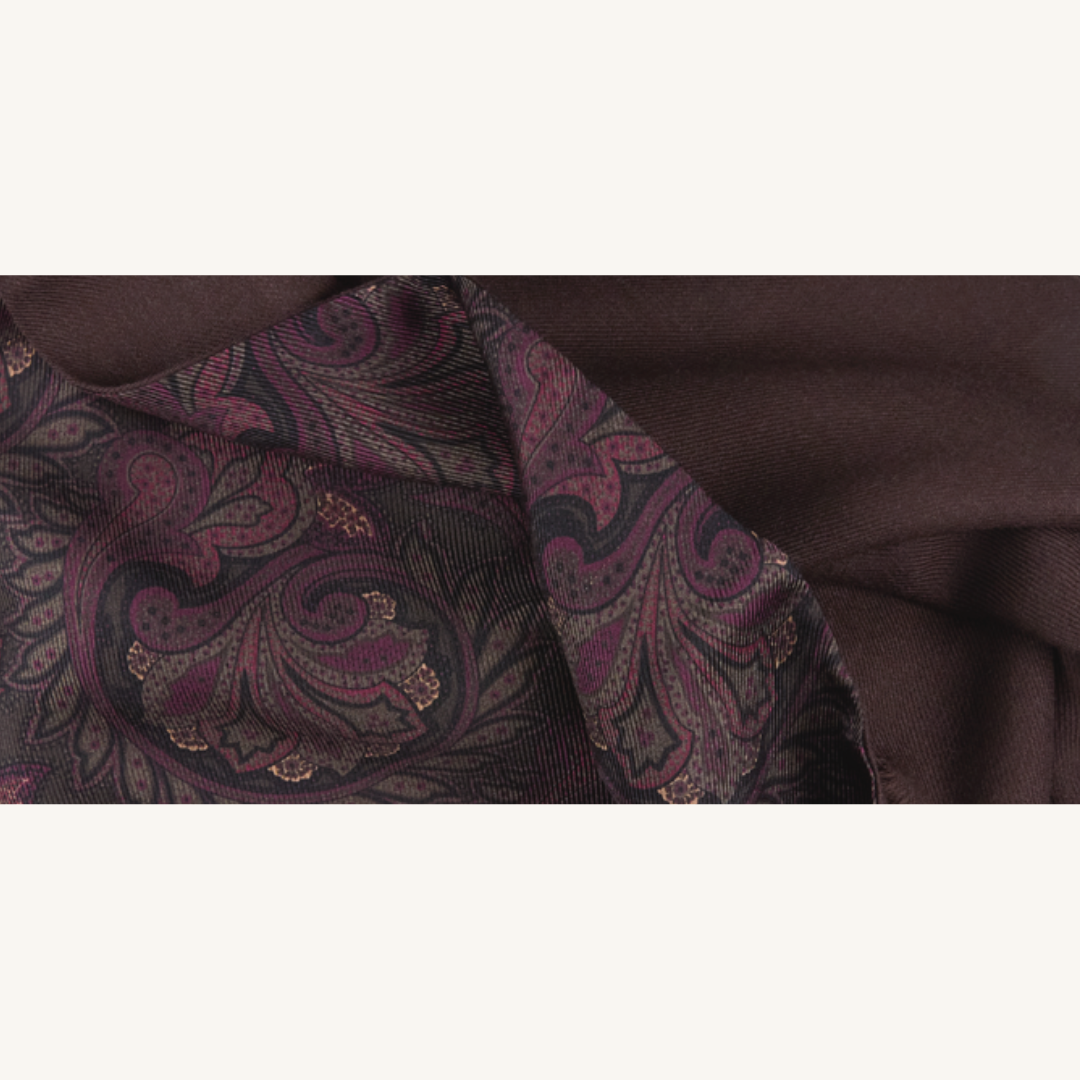 Brown Silk Wool Scarf