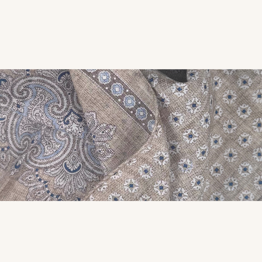 Beige Silk Pocket Square