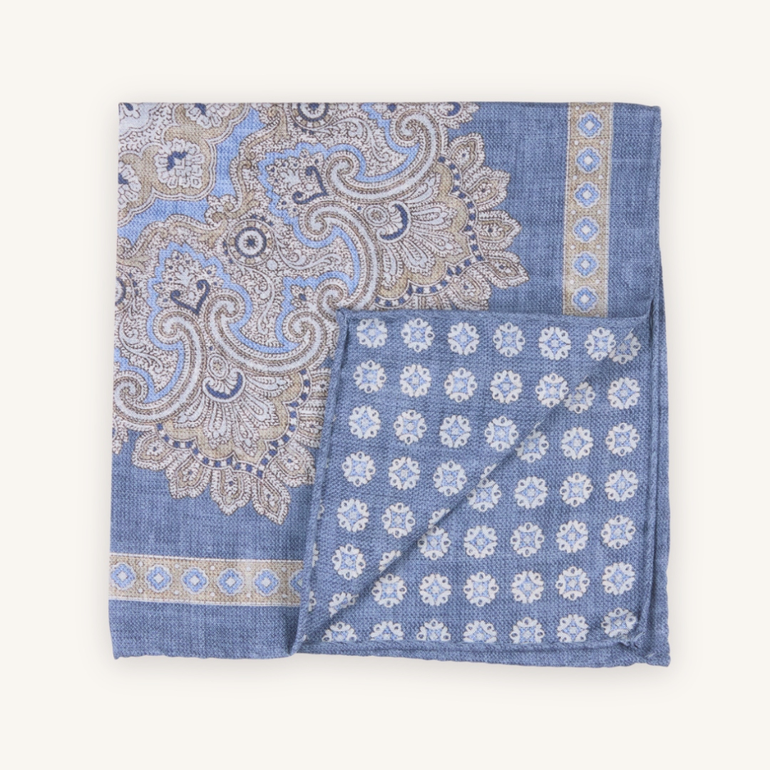 Blue Silk Pocket Square