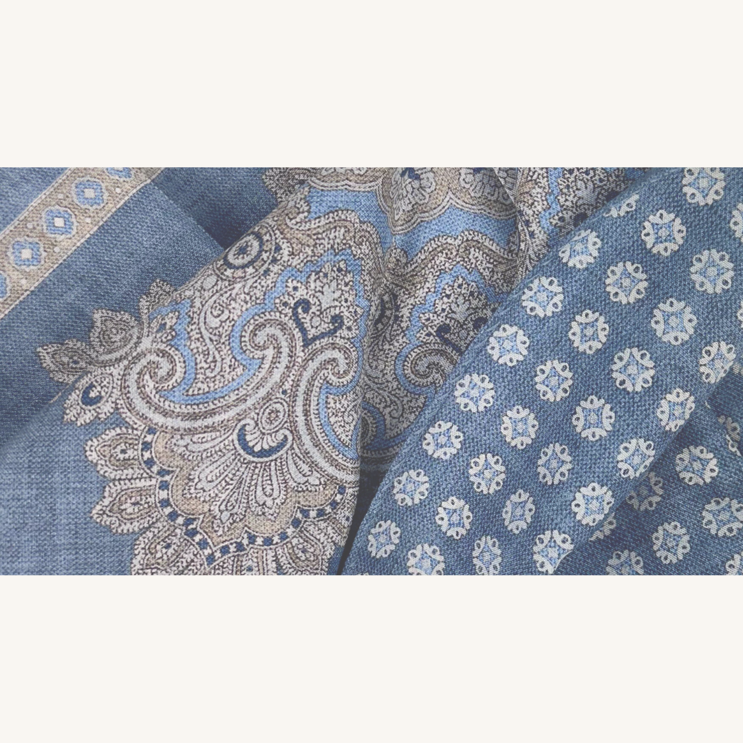 Blue Silk Pocket Square