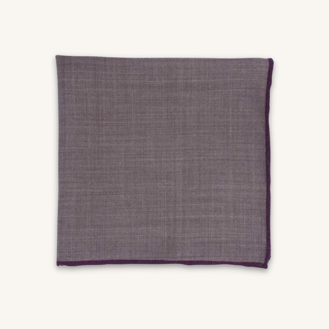 Beige Wool Pocket Square