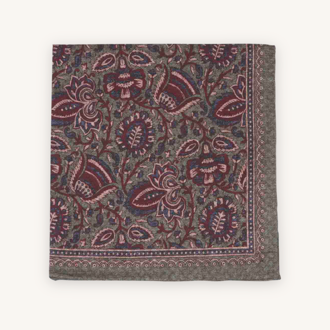 Green Wool Pocket Square
