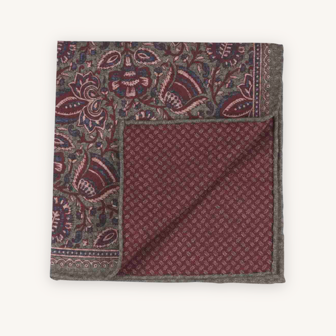 Green Wool Pocket Square