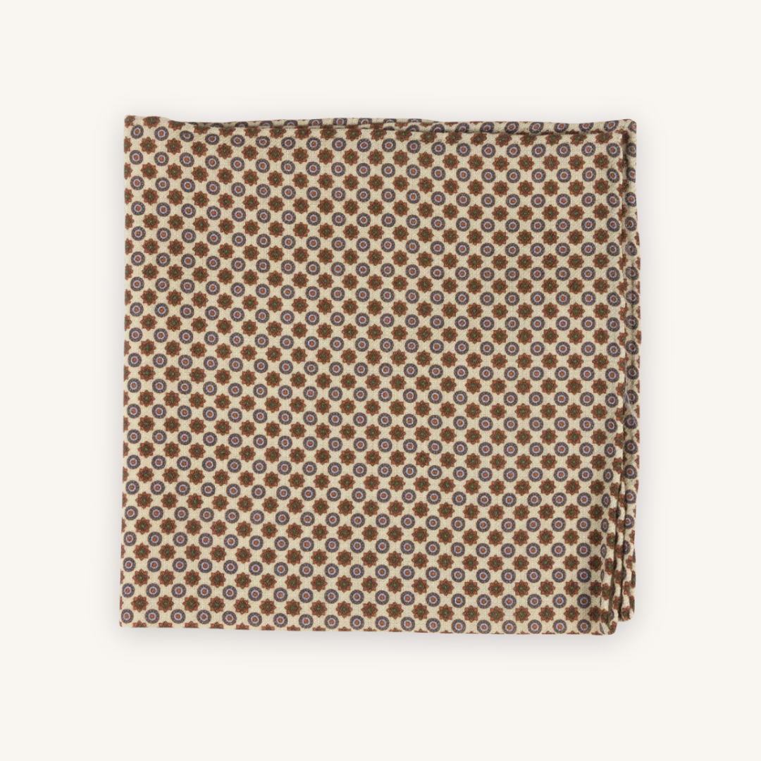 Off-White Wool Pocket Square