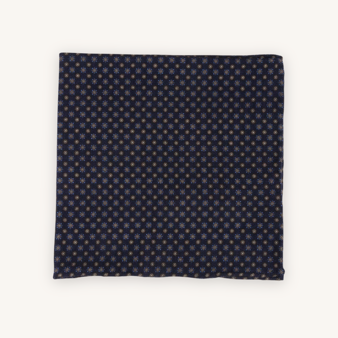 Dark Blue Wool Pocket Square