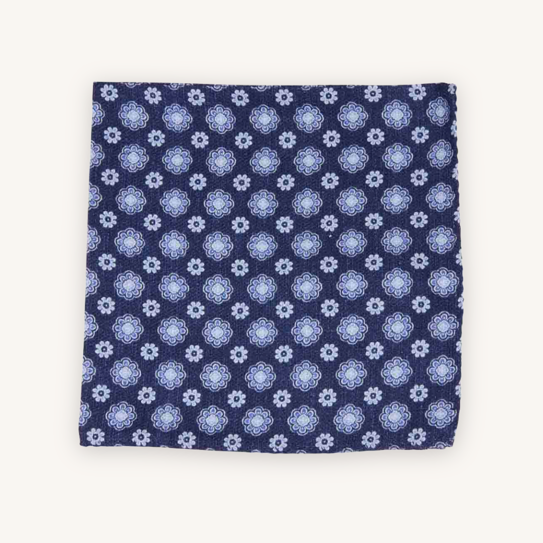 Dark Blue Silk Pocket Square