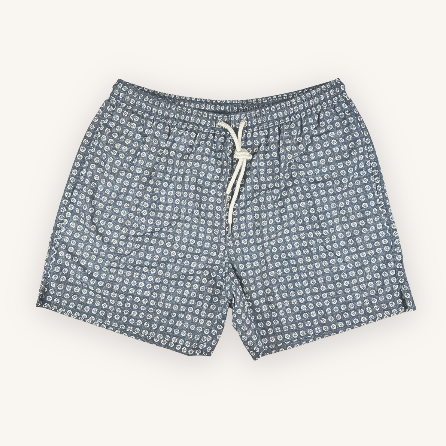 Blue Pattern Swim Shorts