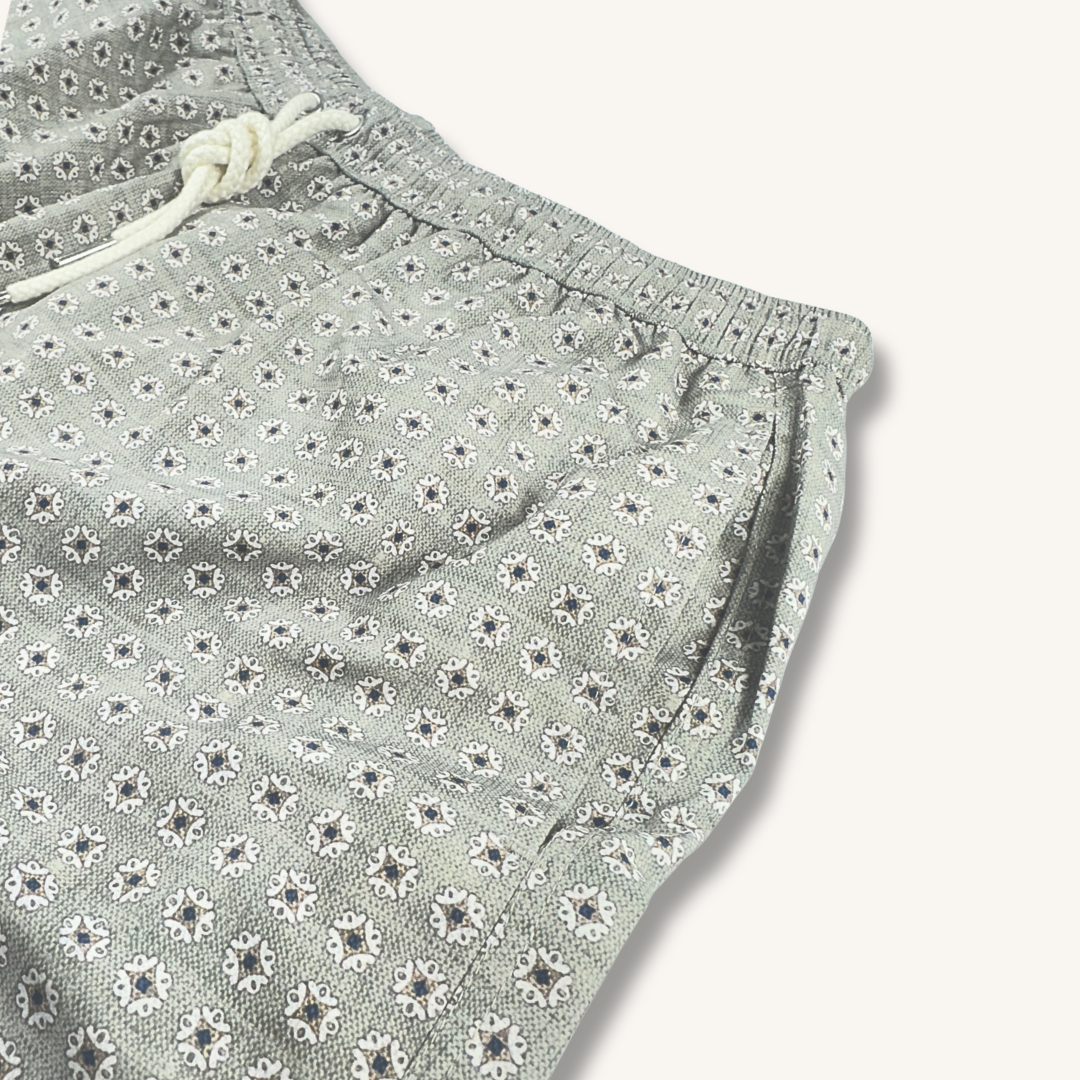 Green Pattern Swim Shorts