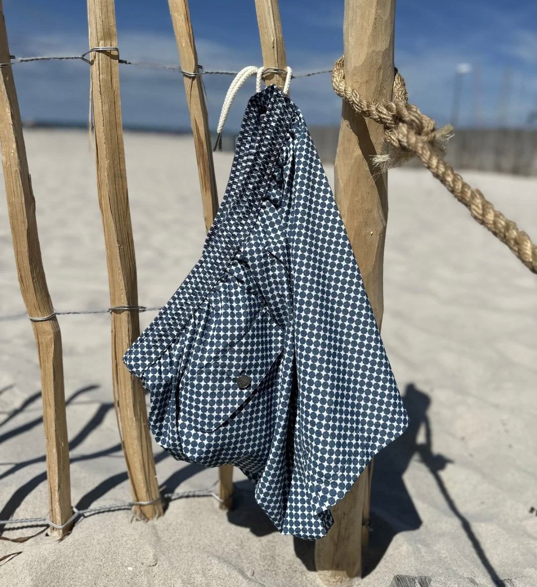 Blue Pattern Swim Shorts
