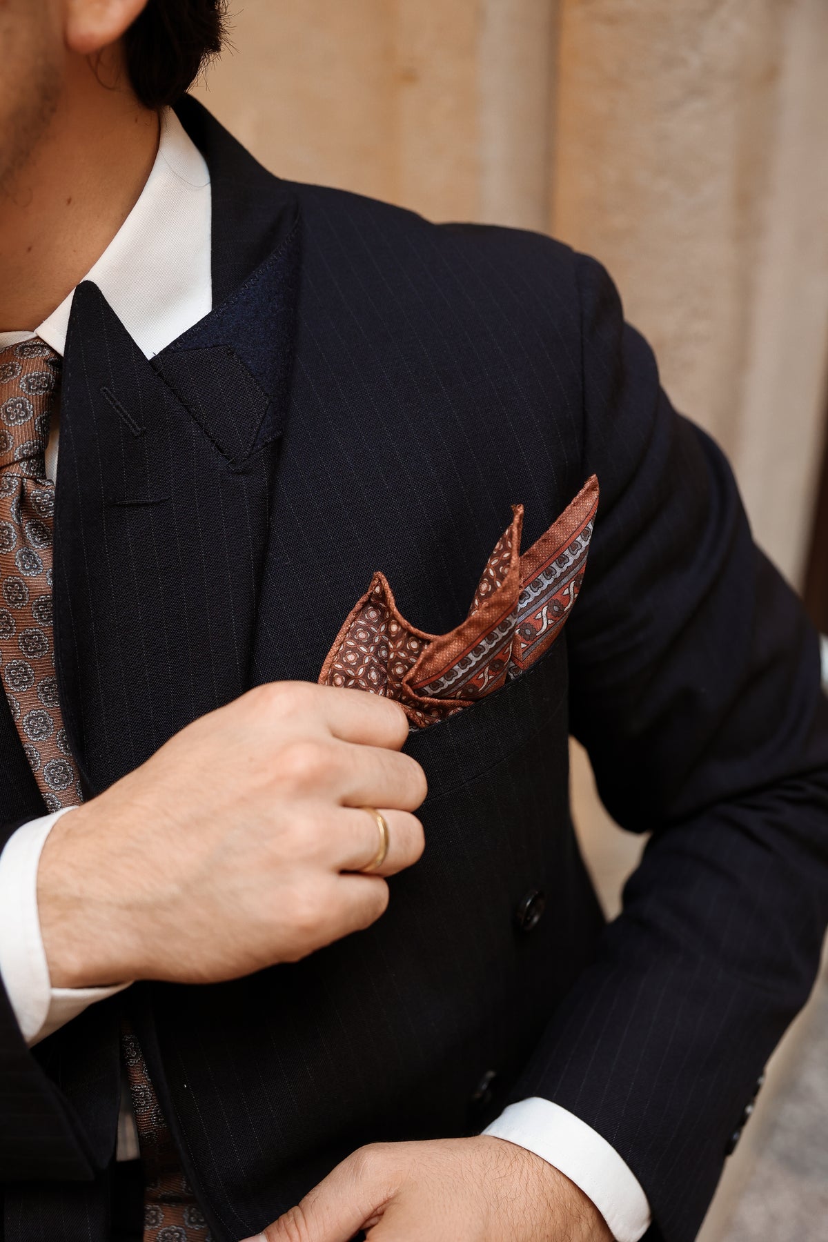 Orange Silk Pocket Square