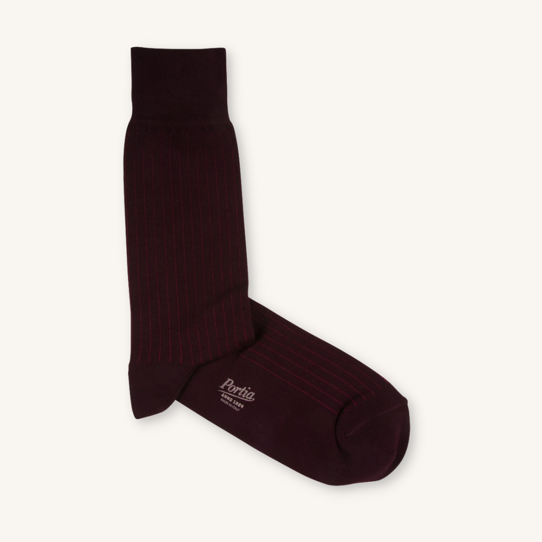 Burgundy Striped Sock I Made in Italy I Quality Socks I Portia1924 Burgundy Striped Sock I Made in Italy I Quality Socks I Portia1924