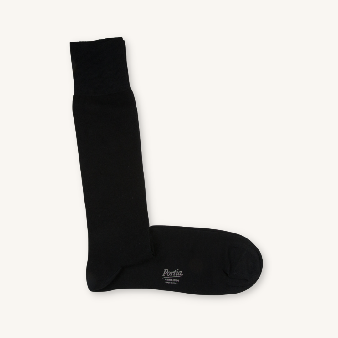 Black Cotton Knee-Sock