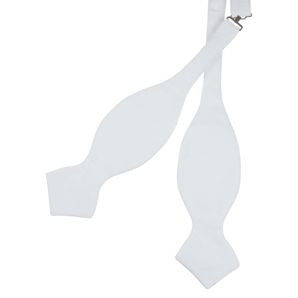classic butterfly white diamond bow tie flat