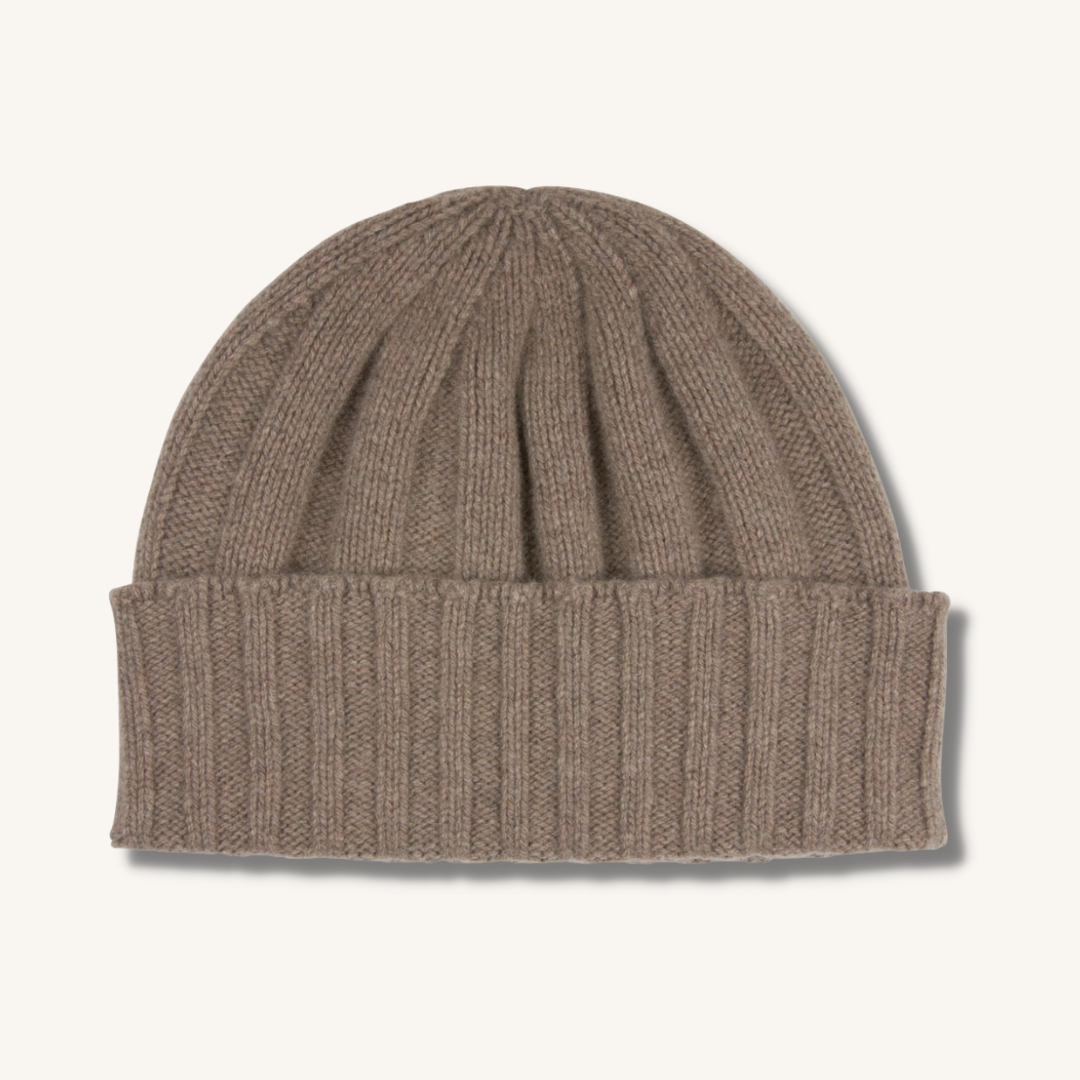 Beige Cashmere Beanie