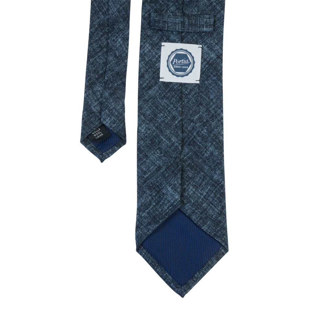 blue wool tie matera solid back
